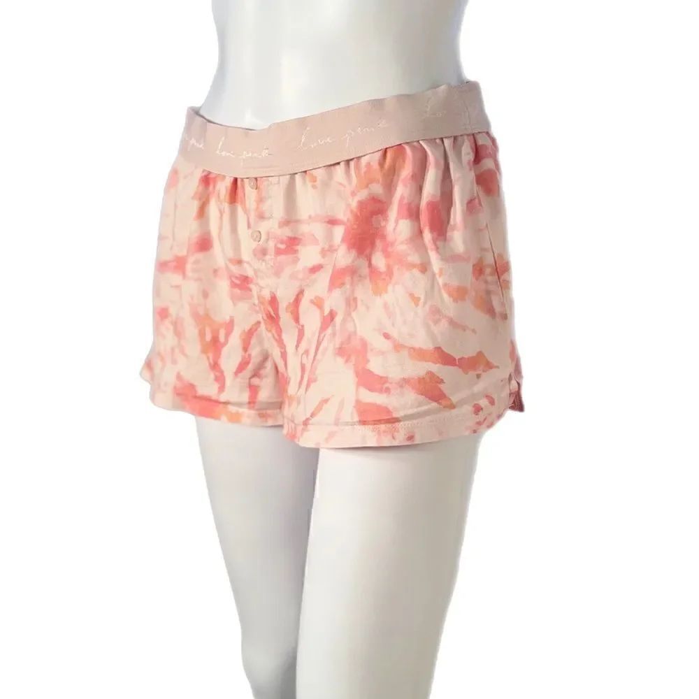 PINK Victoria’s Secret Sleep Boxy Shorts - Peach Tint Tie Dye